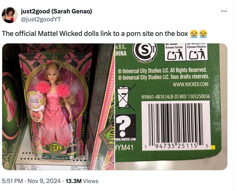 Mattel’s ‘Wicked’ Doll Packaging Reportedly Links To Porn Site